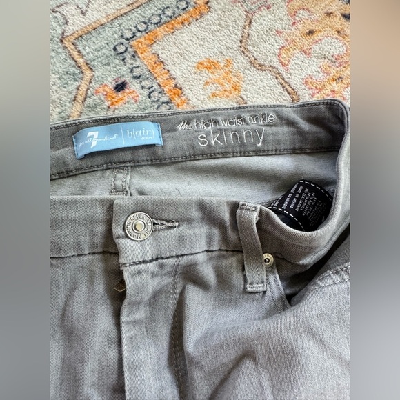 7 For All Mankind B(AIR) HIGH WAIST ANKLE SKINNY IN grey SZ 30 - Picture 2 of 5